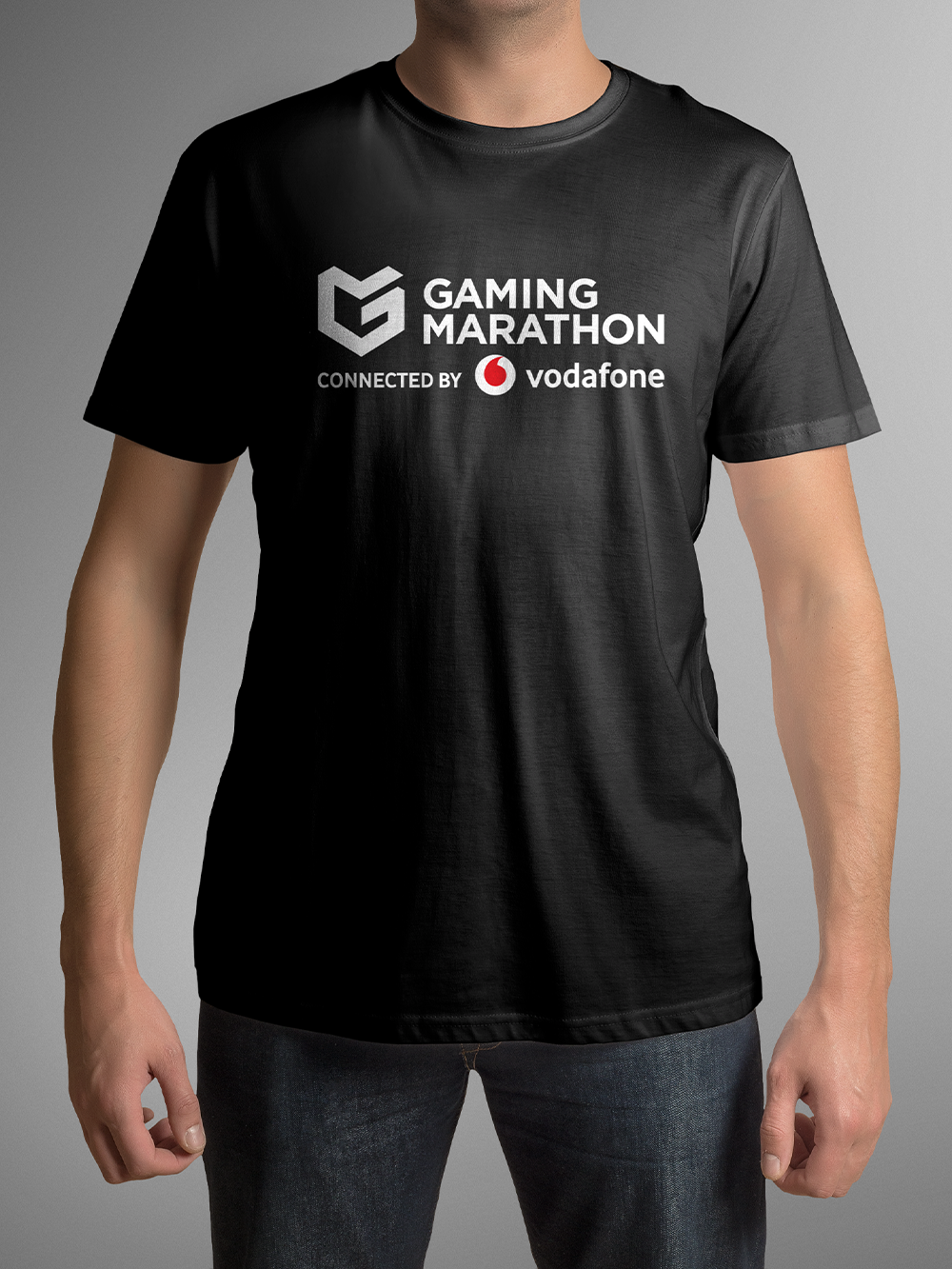 T-Shirt Gaming Marathon, Bumbac, Negru