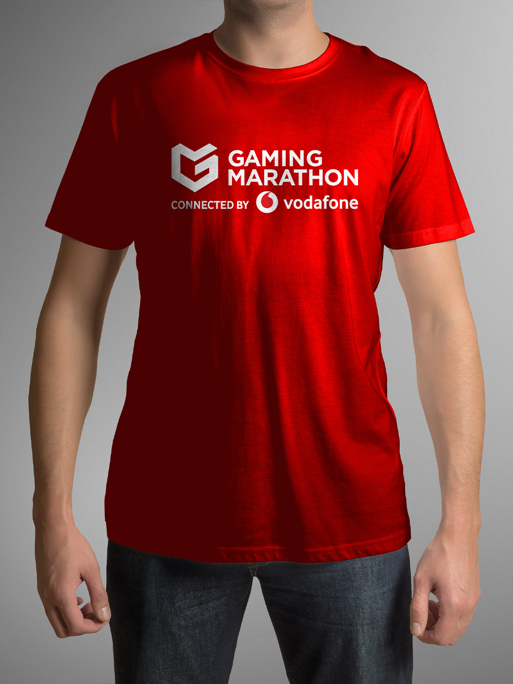T-Shirt Gaming Marathon, Bumbac, Rosu