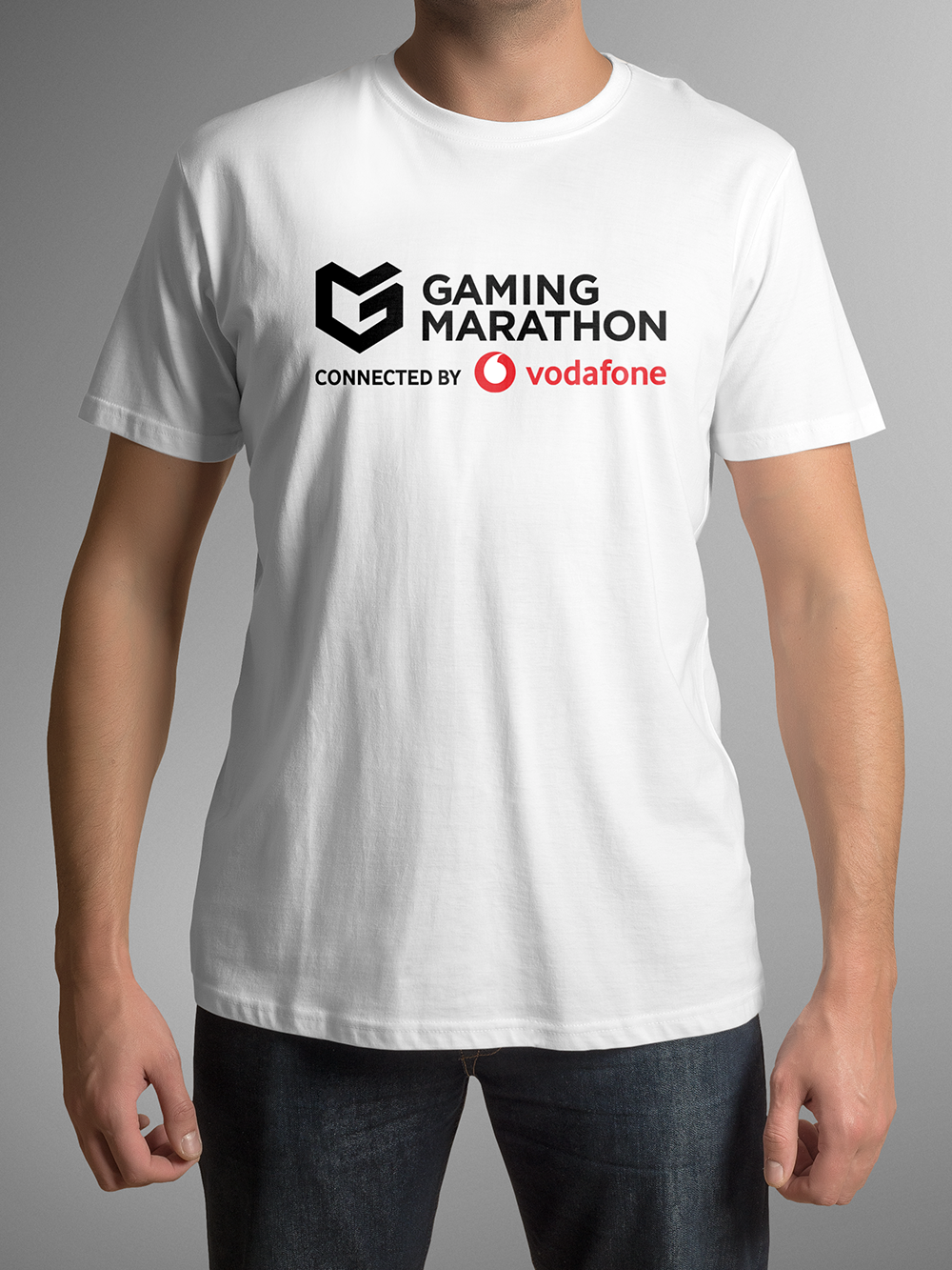 T-Shirt Gaming Marathon, Bumbac, Alb